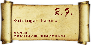 Reisinger Ferenc névjegykártya